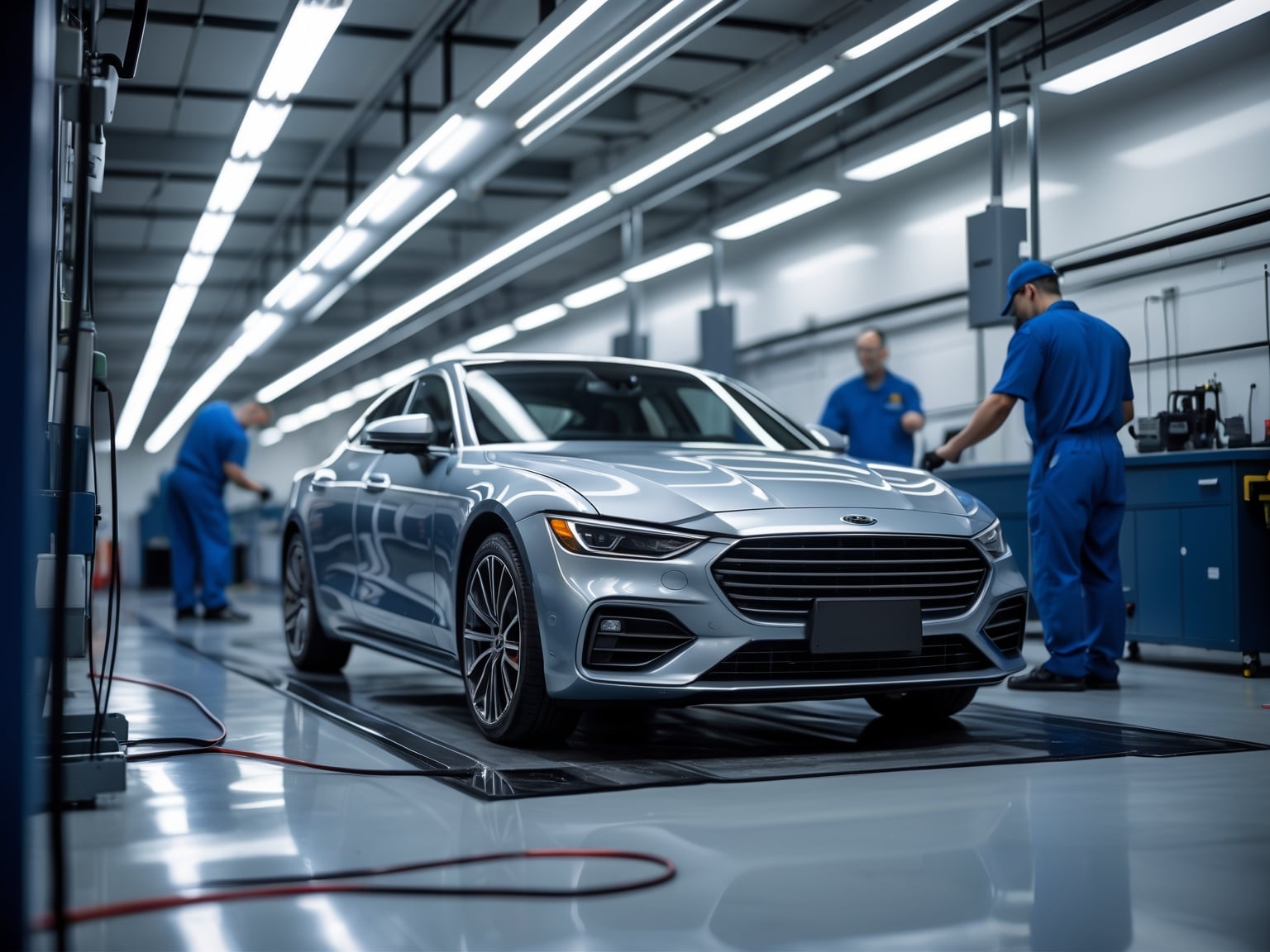 Expert technician performing professional auto painting services in Plano using advanced color matching technology.